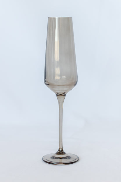 Estelle Colored Champagne Flute - Set of 2 {Gray Smoke}