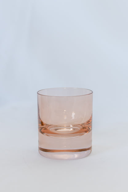 Estelle Colored Rocks Glass -  Set of 2 {Blush Pink}