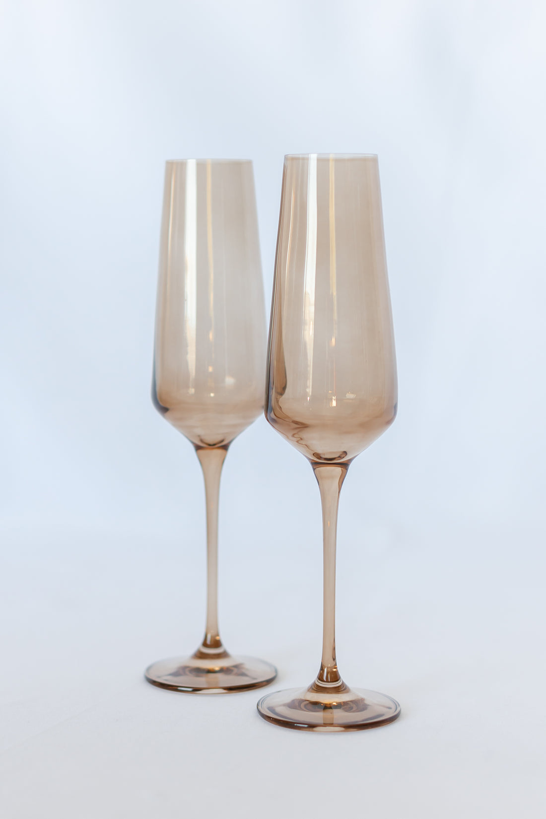 Estelle Colored Champagne Flute - Set of 2 {Amber Smoke}