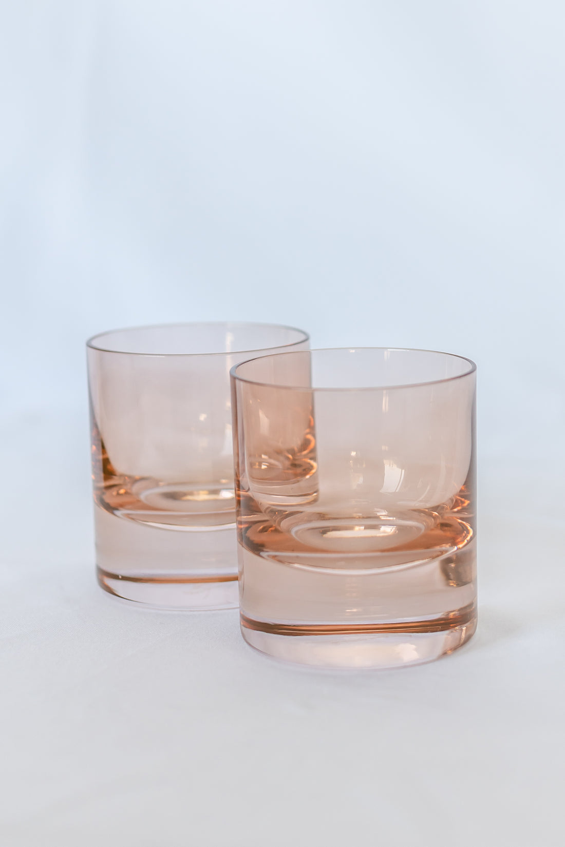 Estelle Colored Rocks Glass - Set of 2 {Blush Pink}