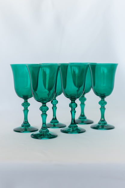 Estelle Colored Regal Goblet - Set of 6 {Emerald Green}