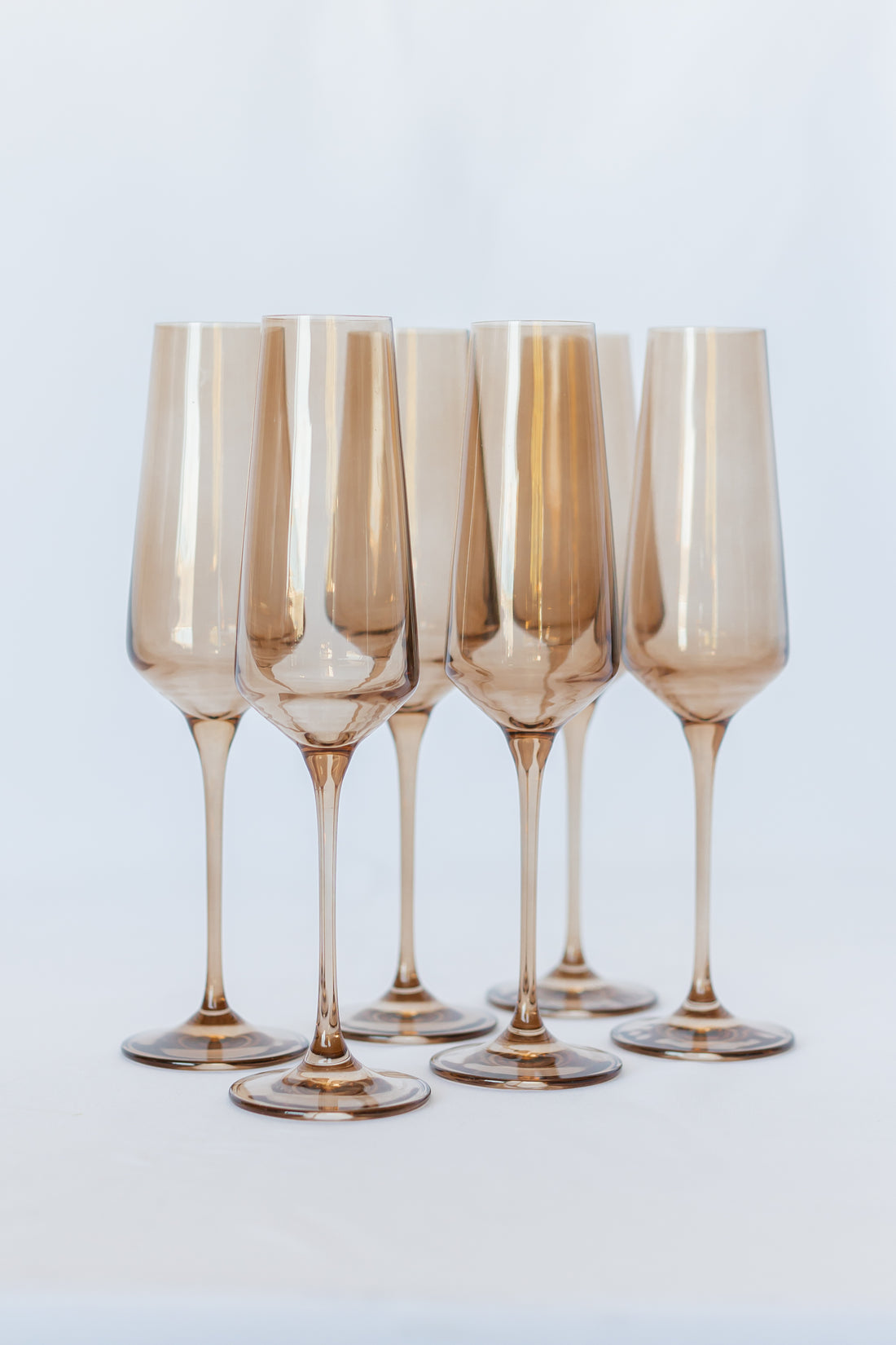 Estelle Colored Champagne Flute - Set of 6 {Amber Smoke}