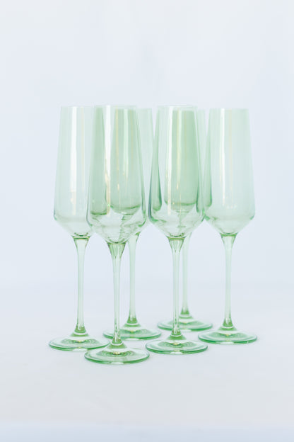 Estelle Colored Champagne Flute - Set of 6 {Mint Green}