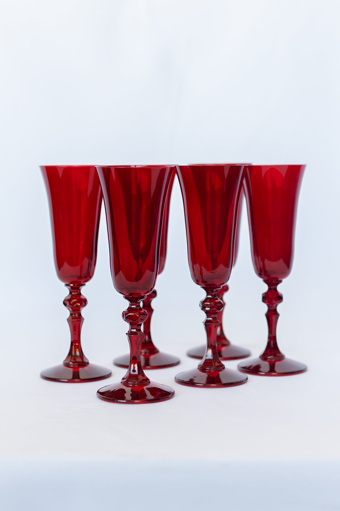 Estelle Colored Regal Flute - Set of 6 {Red}