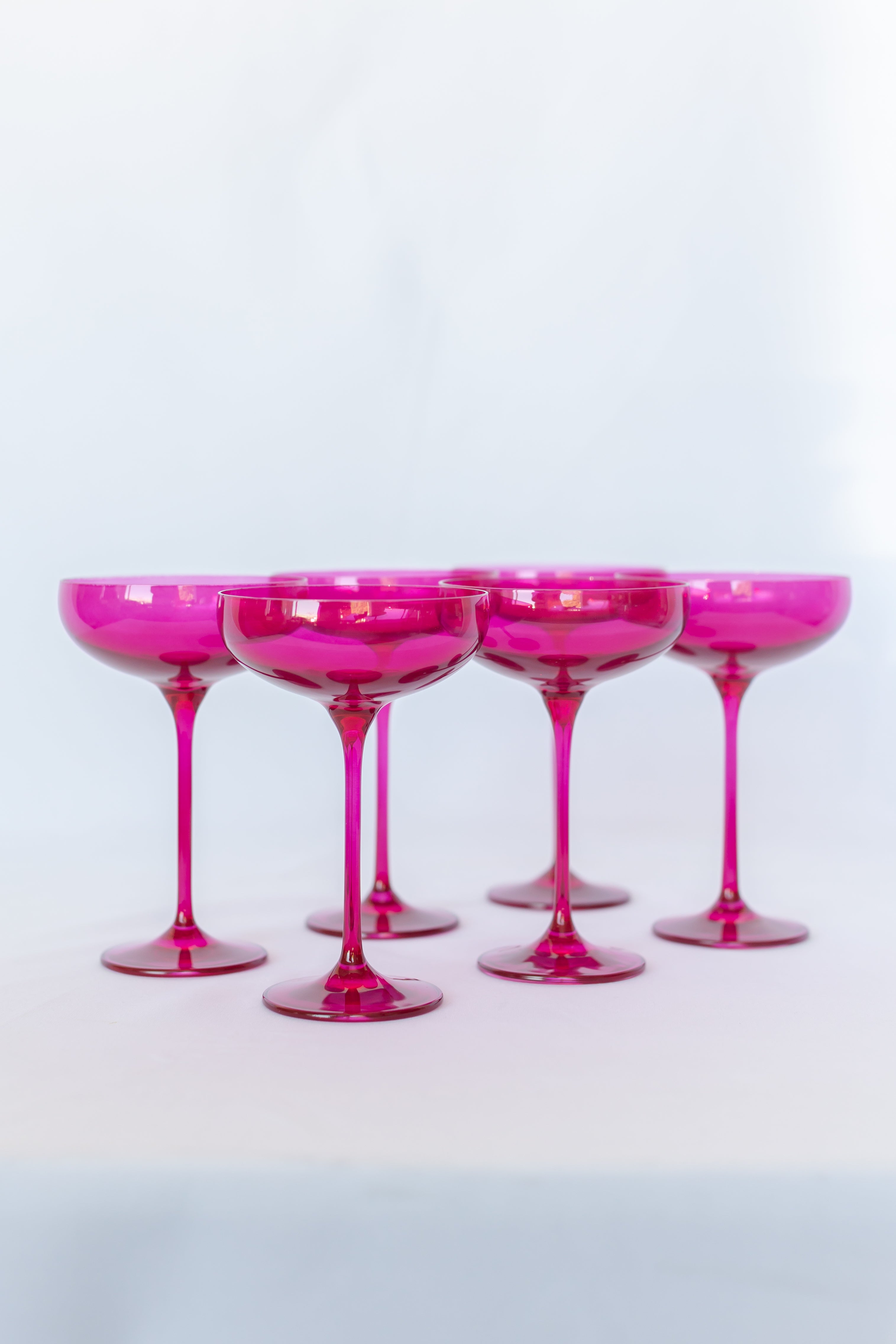 Estelle Colored Champagne Coupe Stemware - Set of 6 {Viva Magenta (Our Fuchsia)}