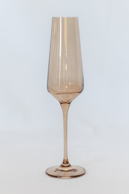 Estelle Colored Champagne Flute - Set of 2 {Amber Smoke}