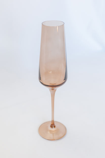 Estelle Colored Champagne Flute - Set of 2 {Amber Smoke}