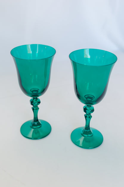 Estelle Colored Regal Goblet - Set of 2 {Emerald Green}