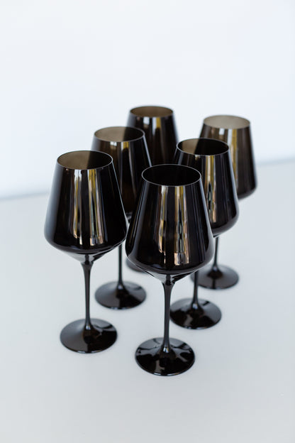 Estelle Colored Wine Stemware - Set of 6 {Black}