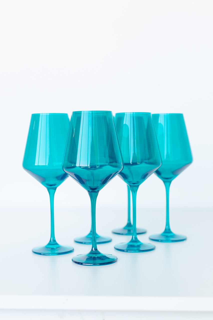 Estelle Colored Wine Stemware - Set of 6 {Teal}