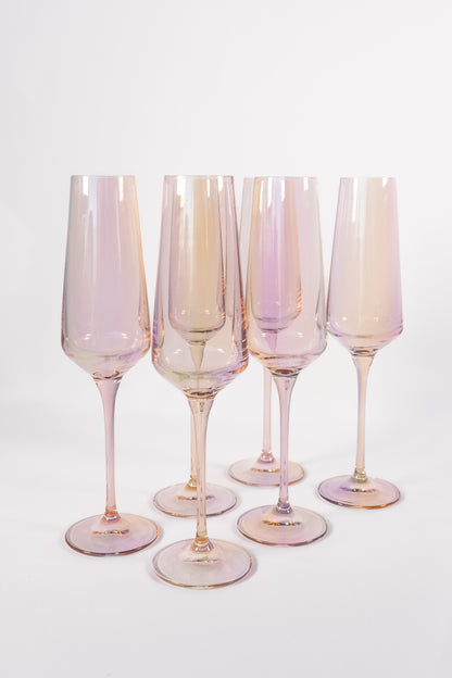 Estelle Colored Champagne Flute - Set of 6 {Iridescent}