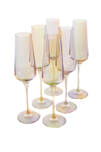 Estelle Colored Champagne Flute - Set of 6 {Iridescent}