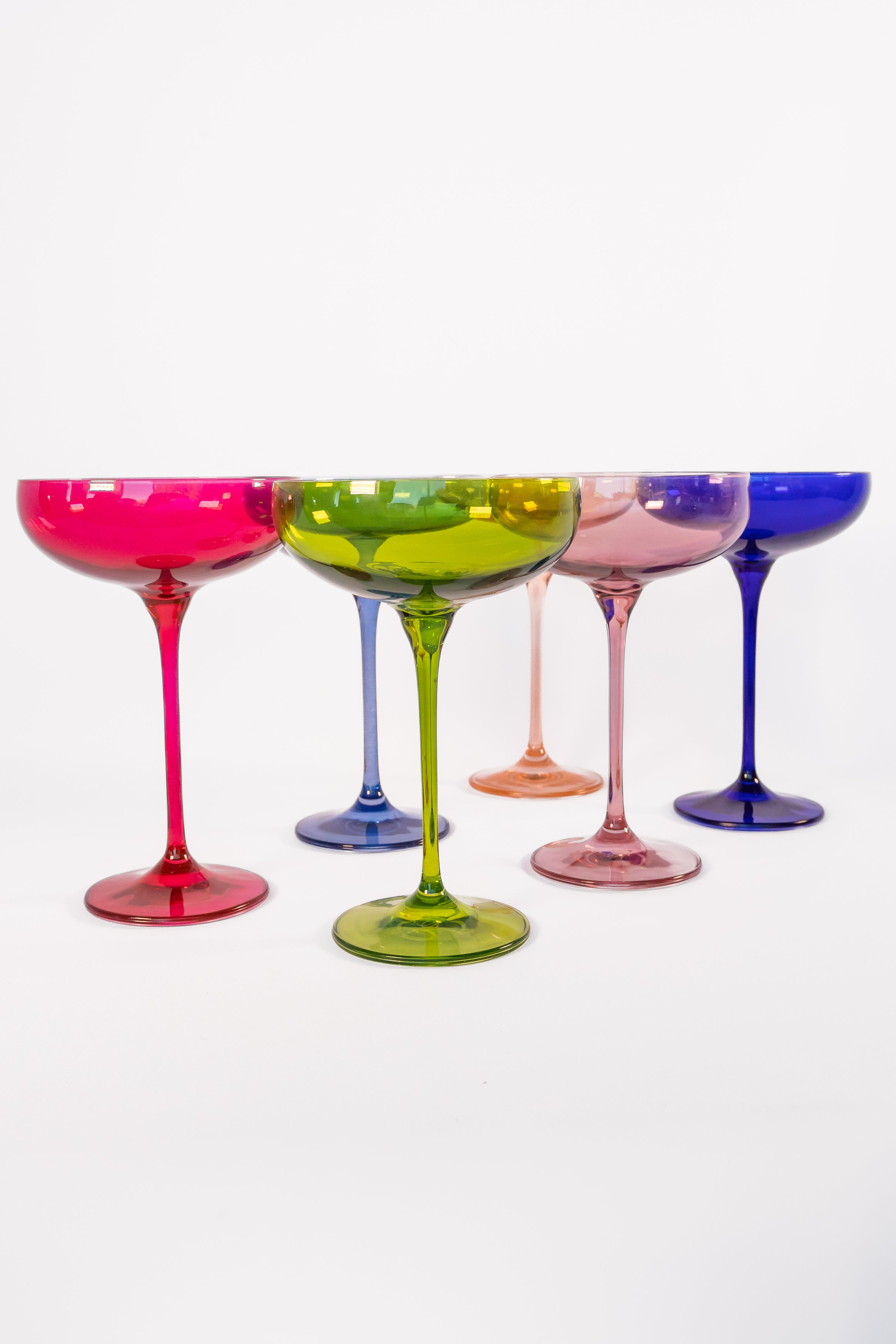 Estelle Colored Champagne Coupe Stemware - Set of 6 {Mixed Set}