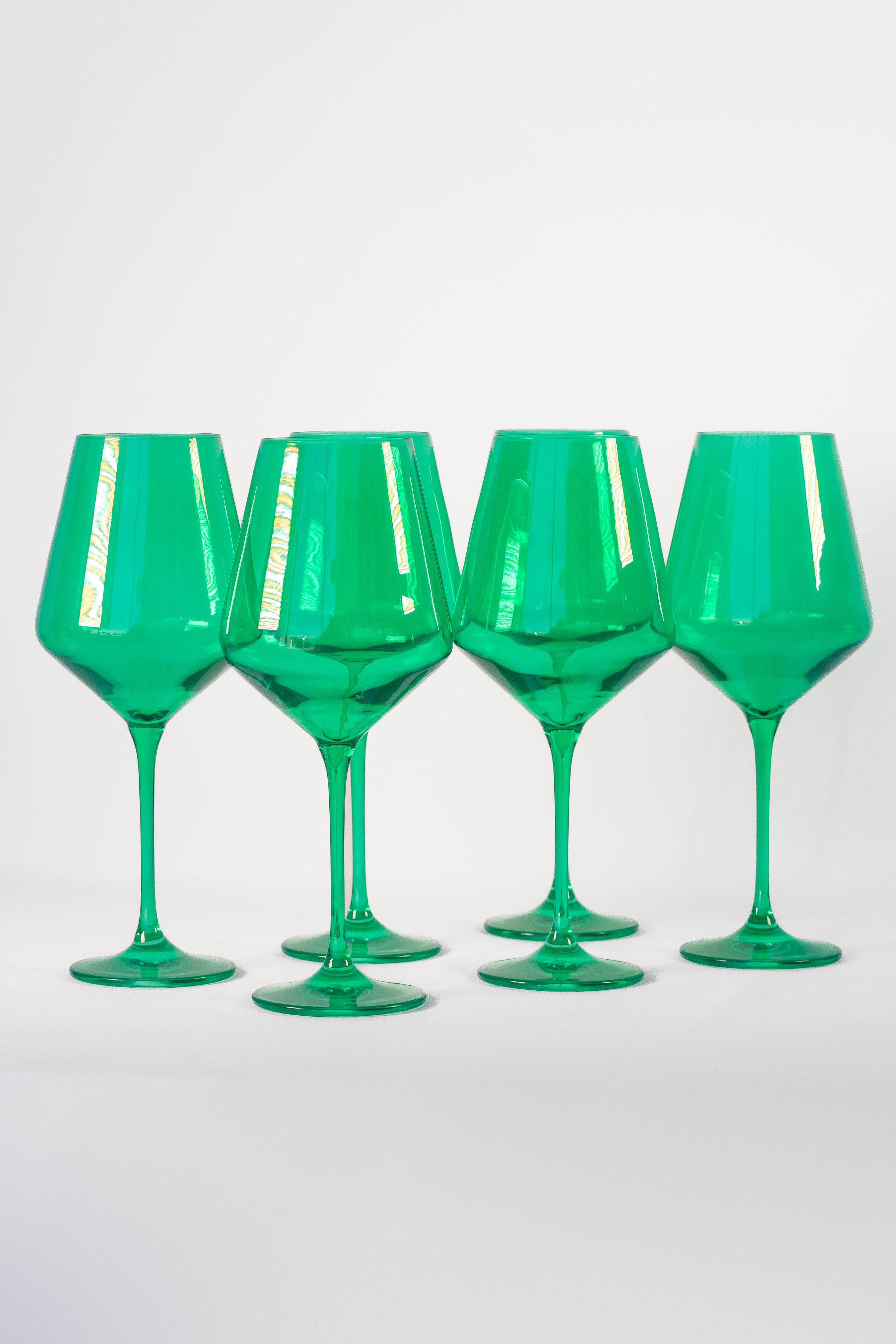 Estelle Colored Wine Stemware - Set of 6 {Kelly Green}