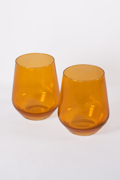 Estelle Colored Wine Stemless - Set of 2 {Butterscotch}