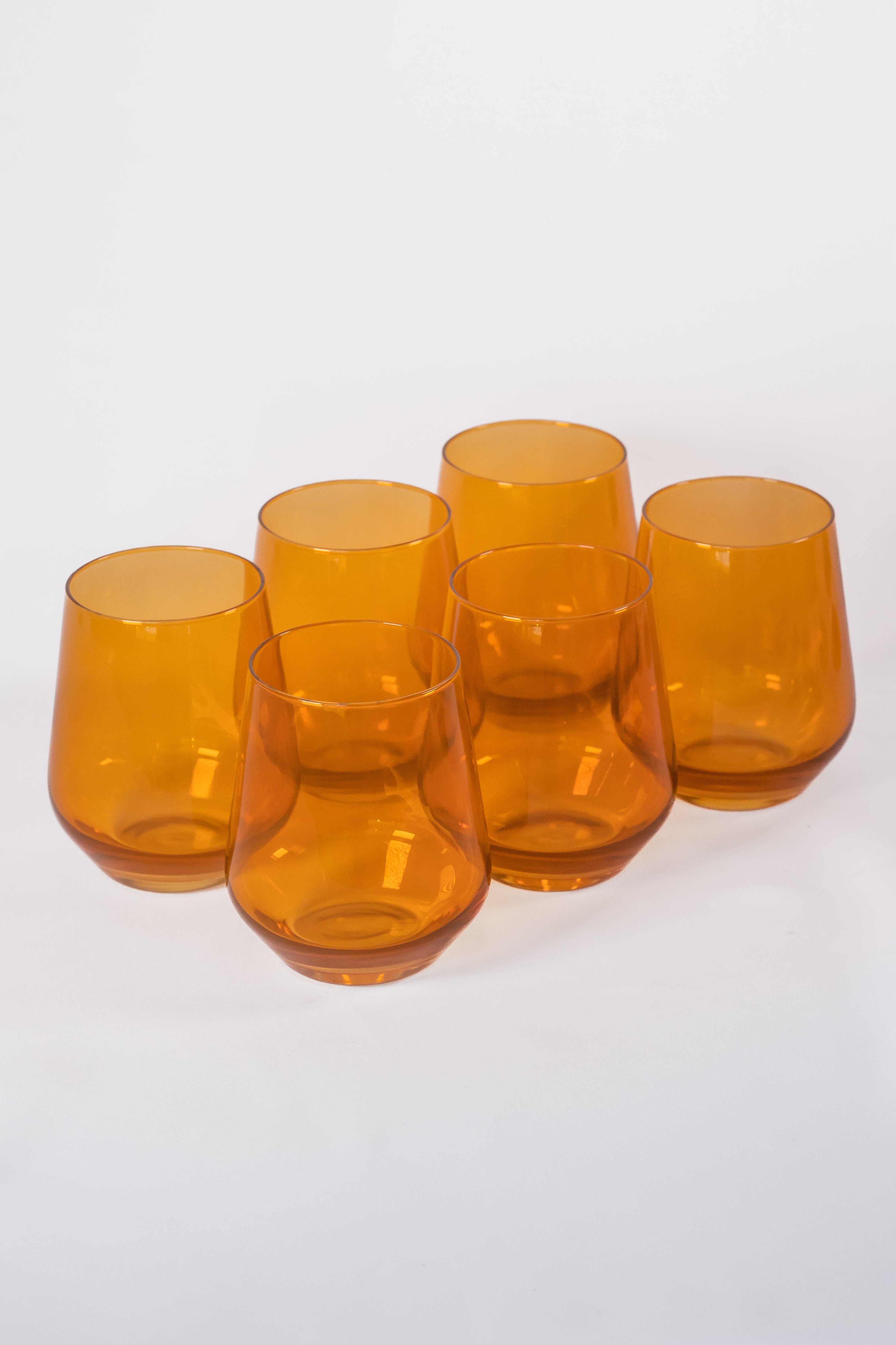 Estelle Colored Wine Stemless - Set of 6 {Butterscotch}