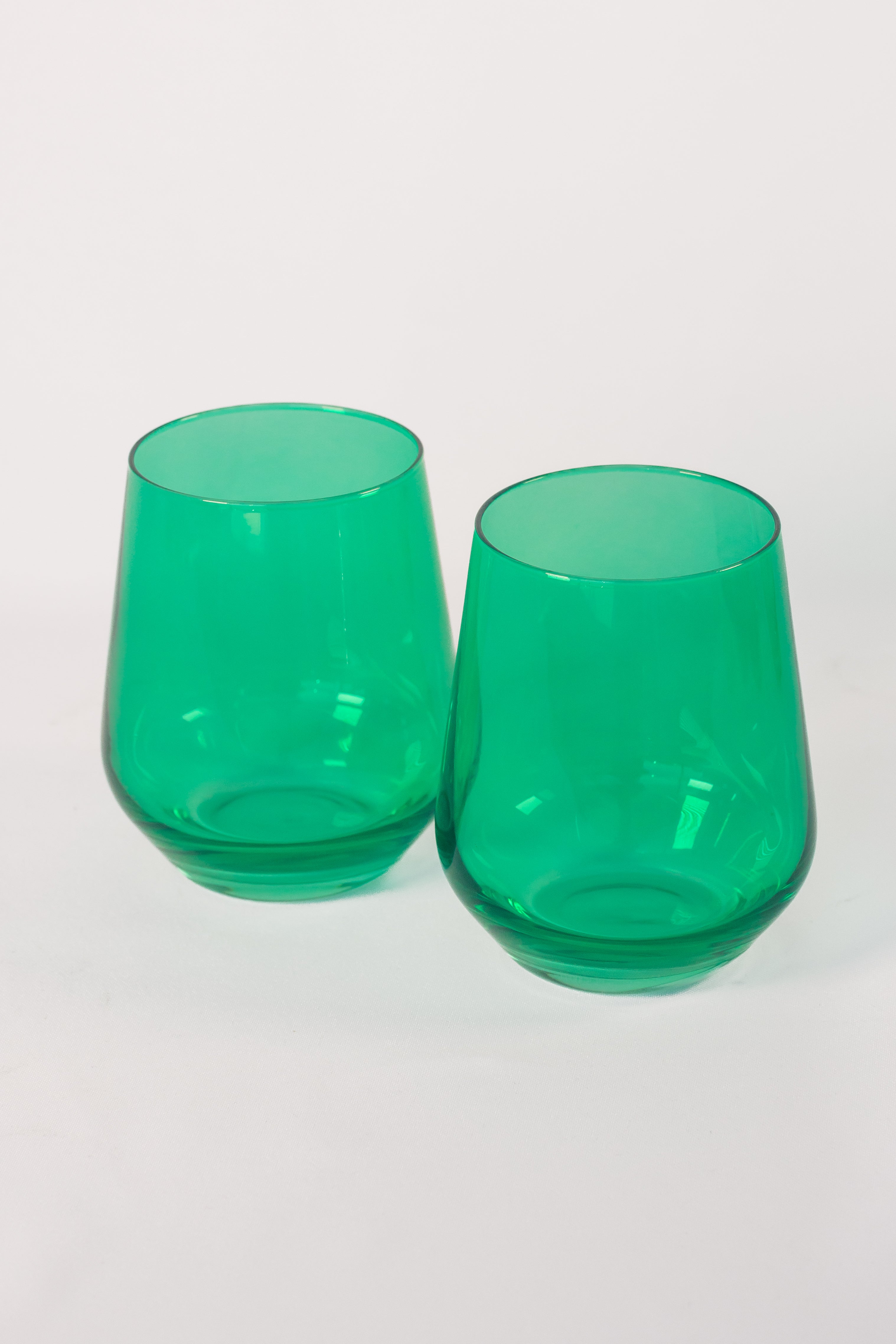 Estelle Colored Wine Stemless - Set of 2 {Kelly Green}