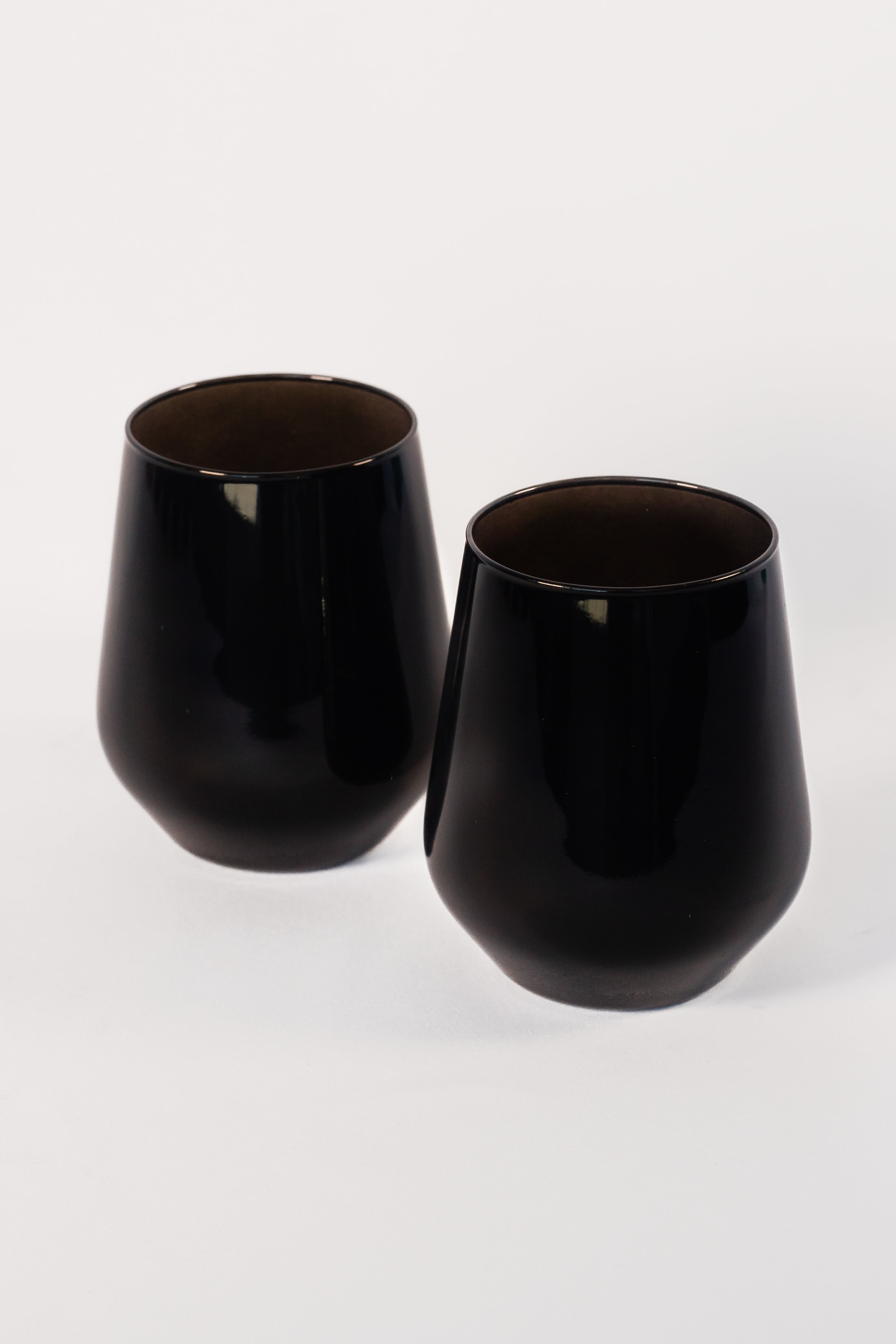 Estelle Colored Wine Stemless - Set of 2 {Black}