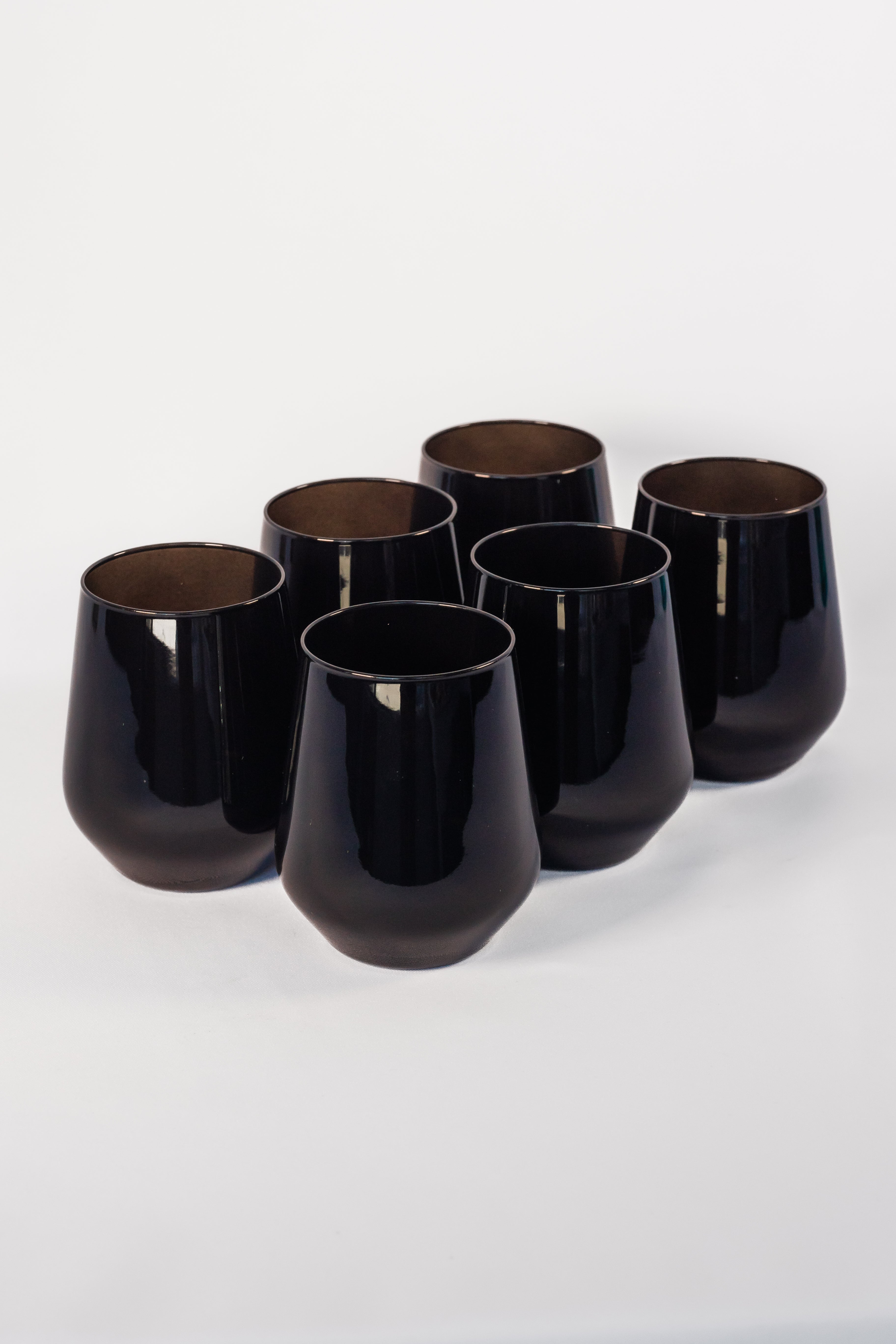 Estelle Colored Wine Stemless - Set of 6 {Black}