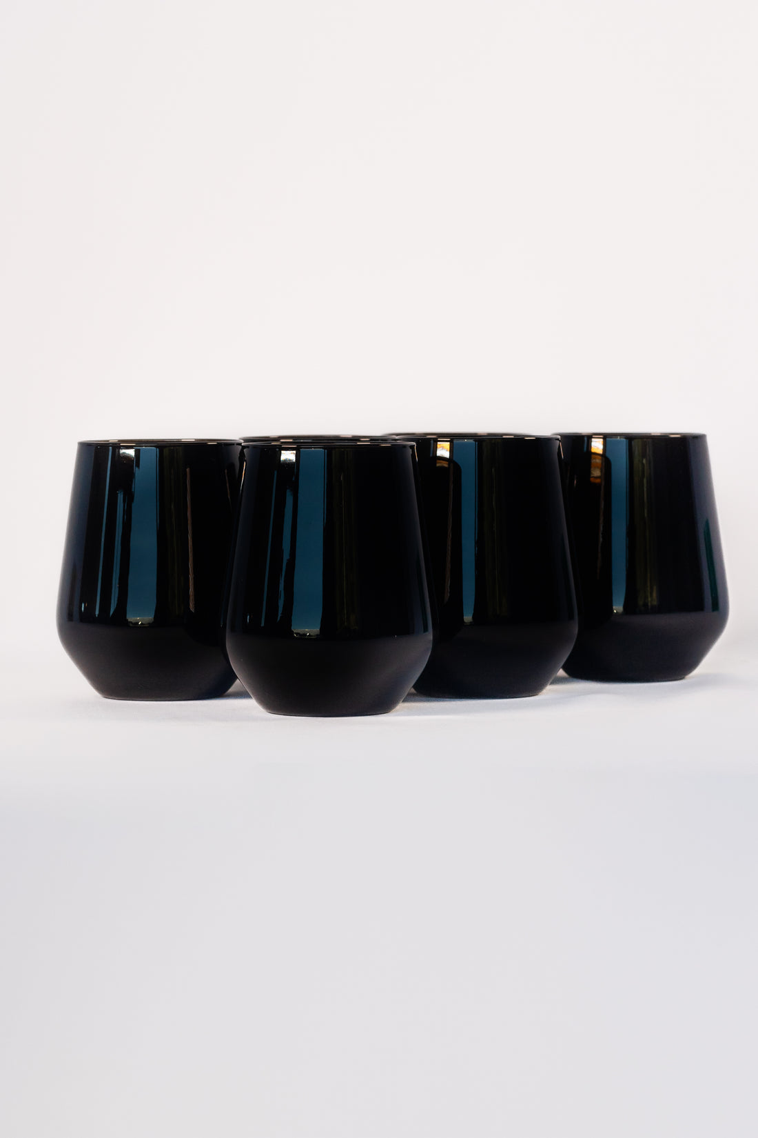 Estelle Colored Wine Stemless - Set of 6 {Black}