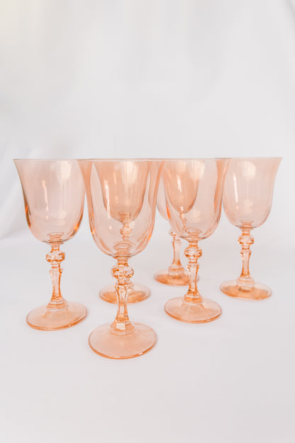 Estelle Colored Regal Goblet - Set of 6 {Blush Pink}