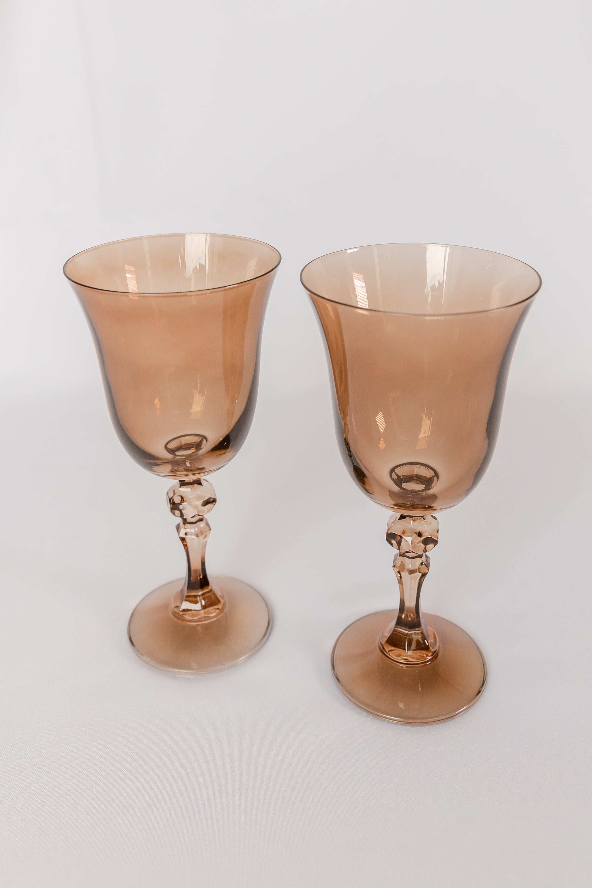 Estelle Colored Regal Goblet - Set of 2 {Amber Smoke}