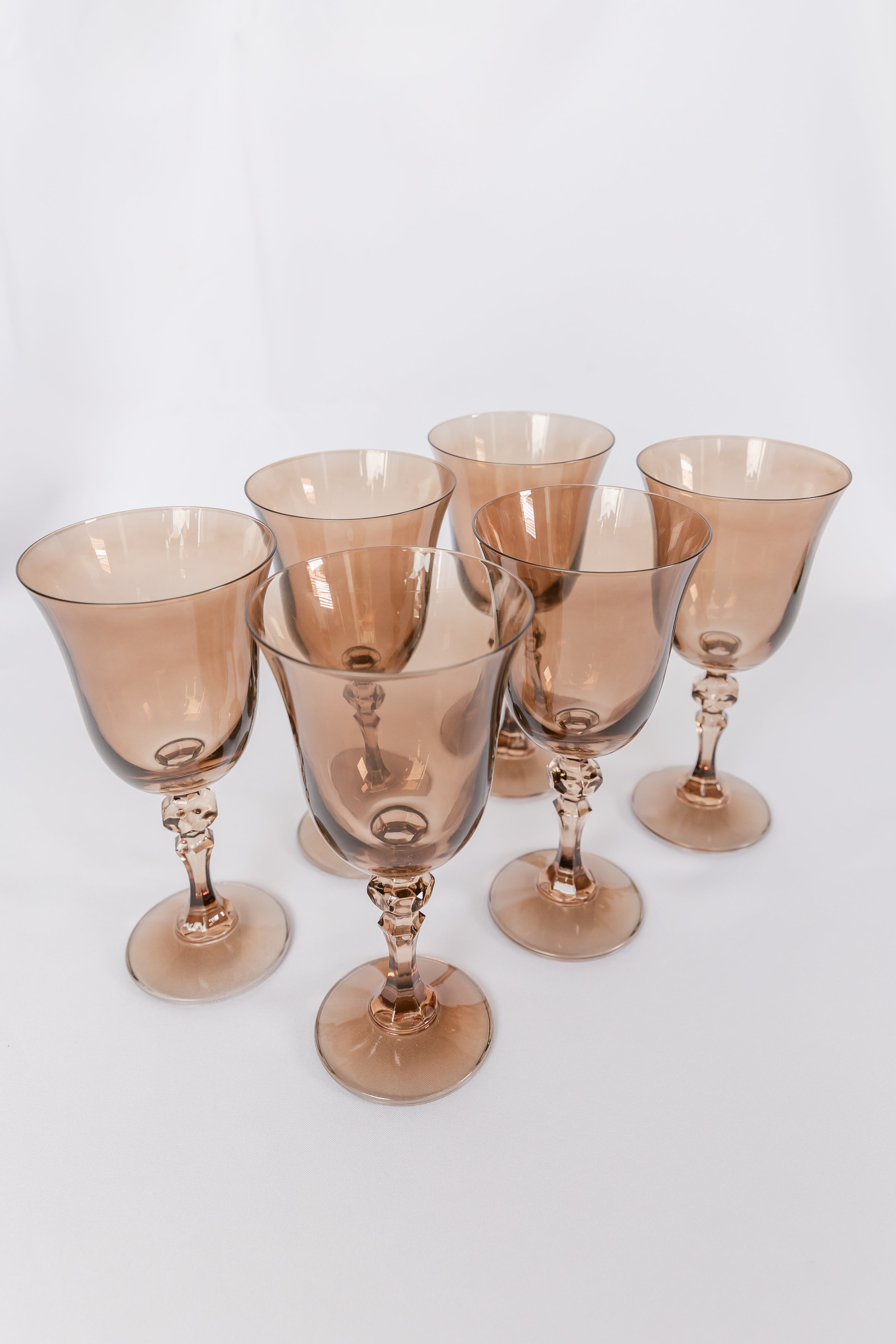 Estelle Colored Regal Goblet - Set of 6 {Amber Smoke}