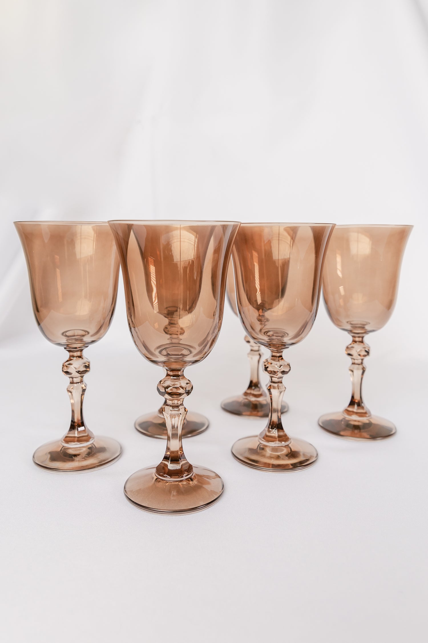 Estelle Colored Regal Goblet - Set of 6 {Amber Smoke}