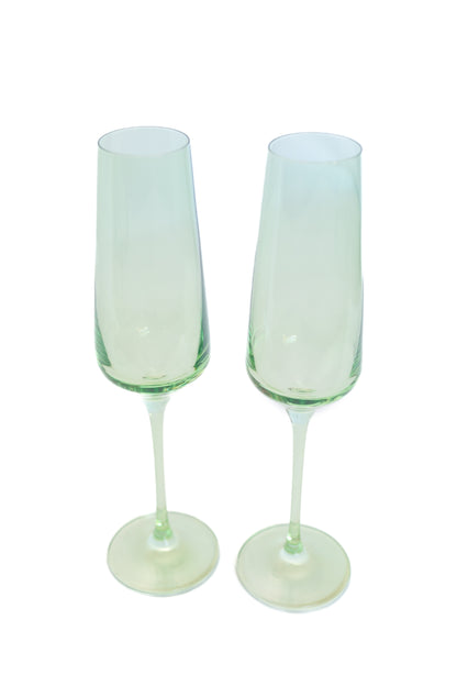 Estelle Colored Champagne Flute - Set of 2 {Mint Green}