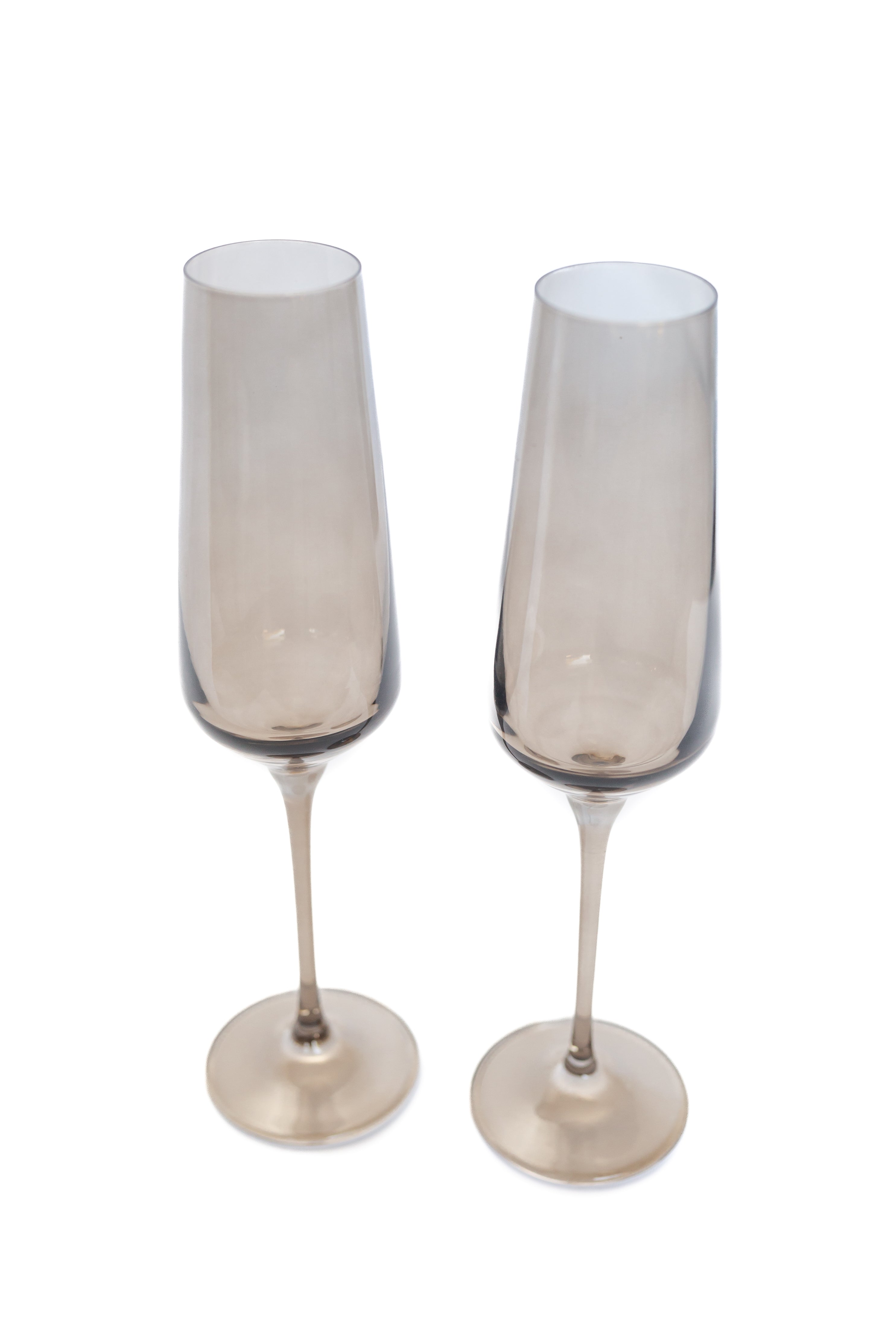 Estelle Colored Champagne Flute - Set of 2 {Gray Smoke}