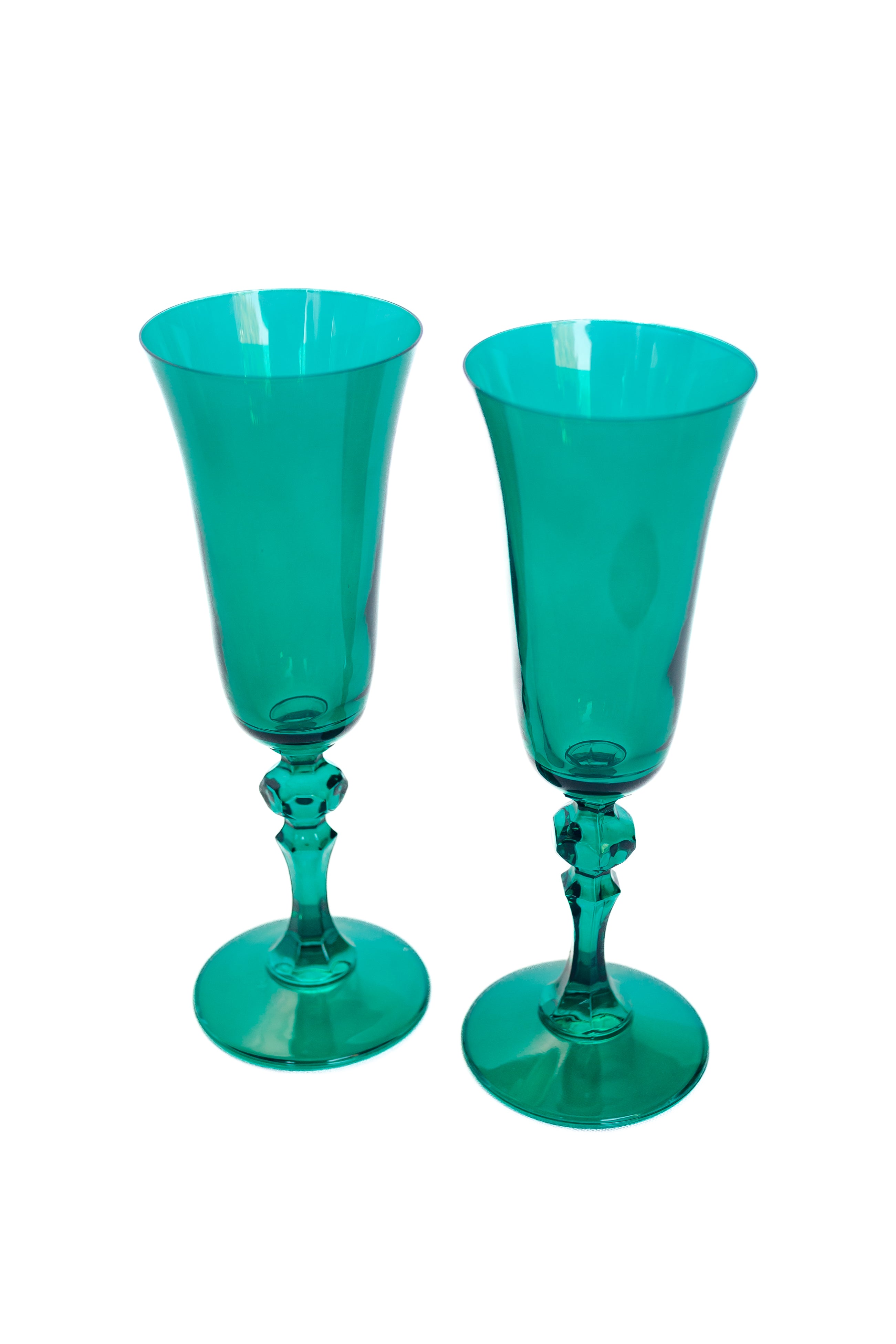 Estelle Colored Regal Flute - Set of 2 {Emerald Green}