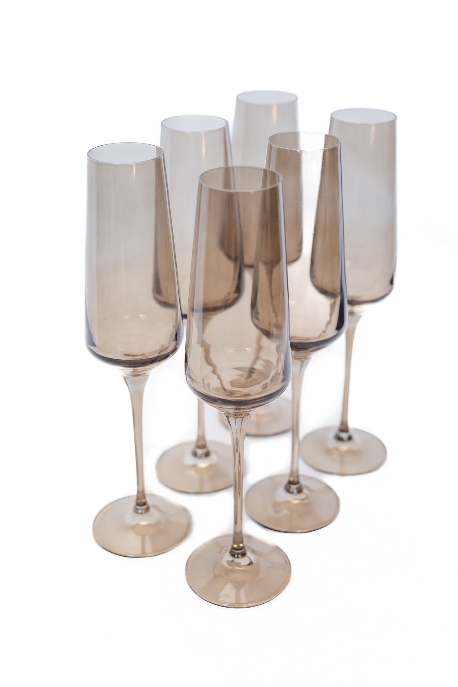 Estelle Colored Champagne Flute - Set of 6 {Gray Smoke}