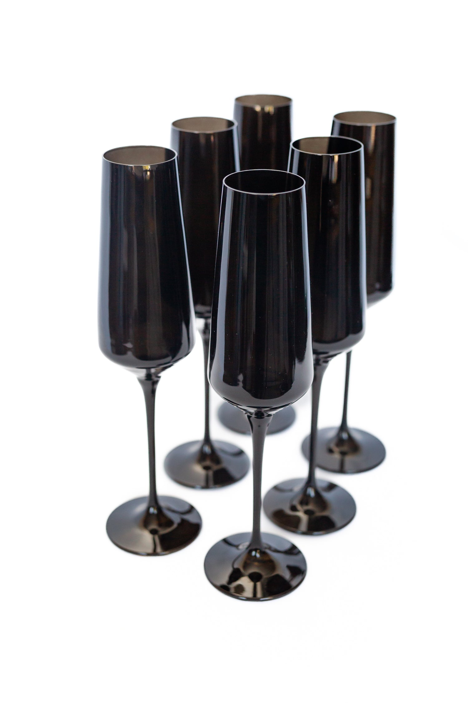 Estelle Colored Champagne Flute - Set of 6 {Black}