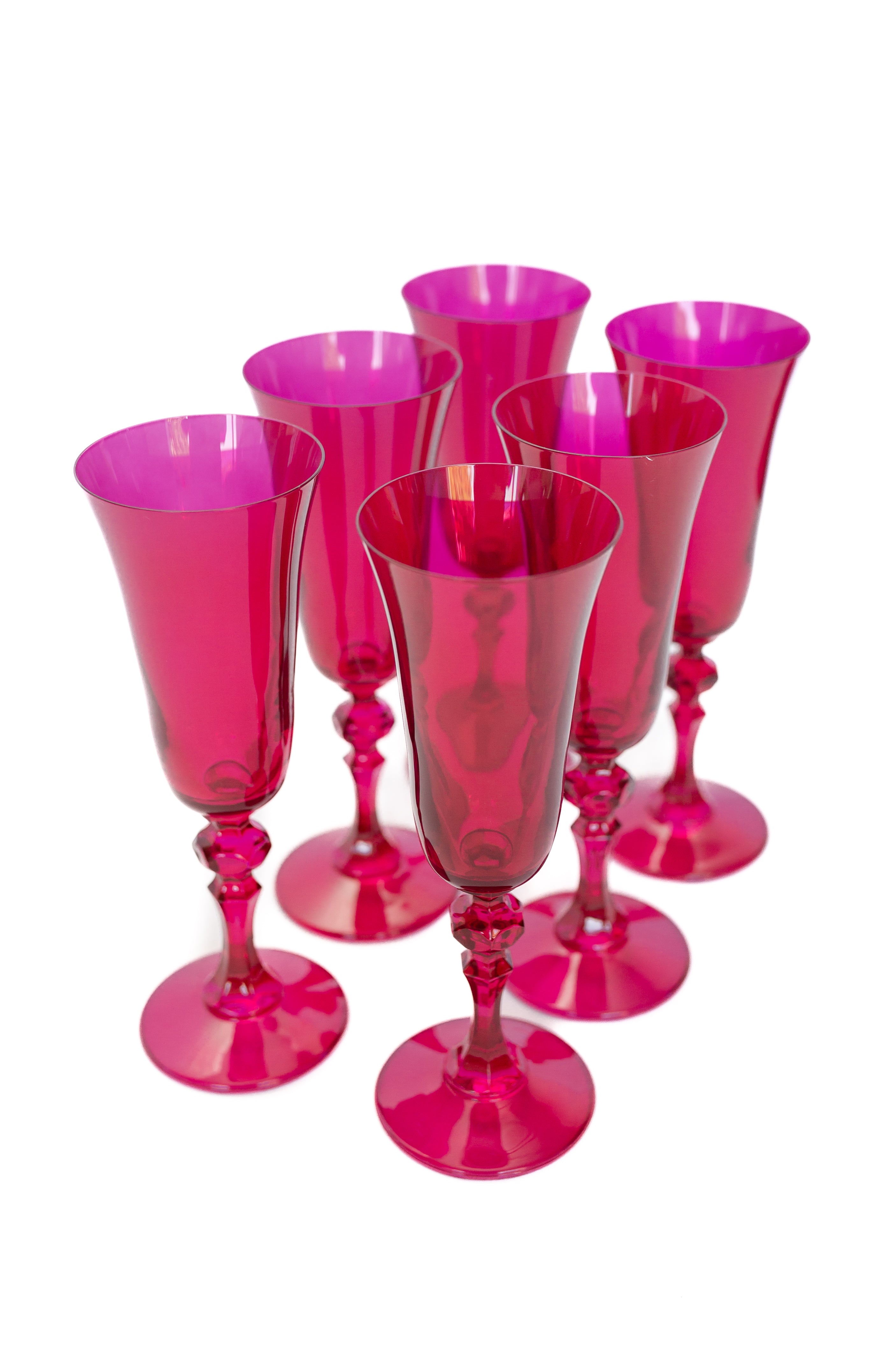 Estelle Colored Regal Flute - Set of 6 {Viva Magenta (Our Fuchsia)}