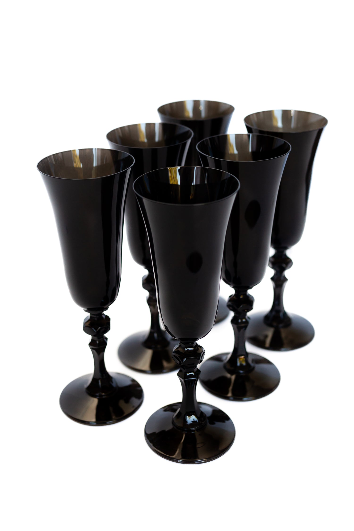 Estelle Colored Regal Flute - Set of 6 {Black}