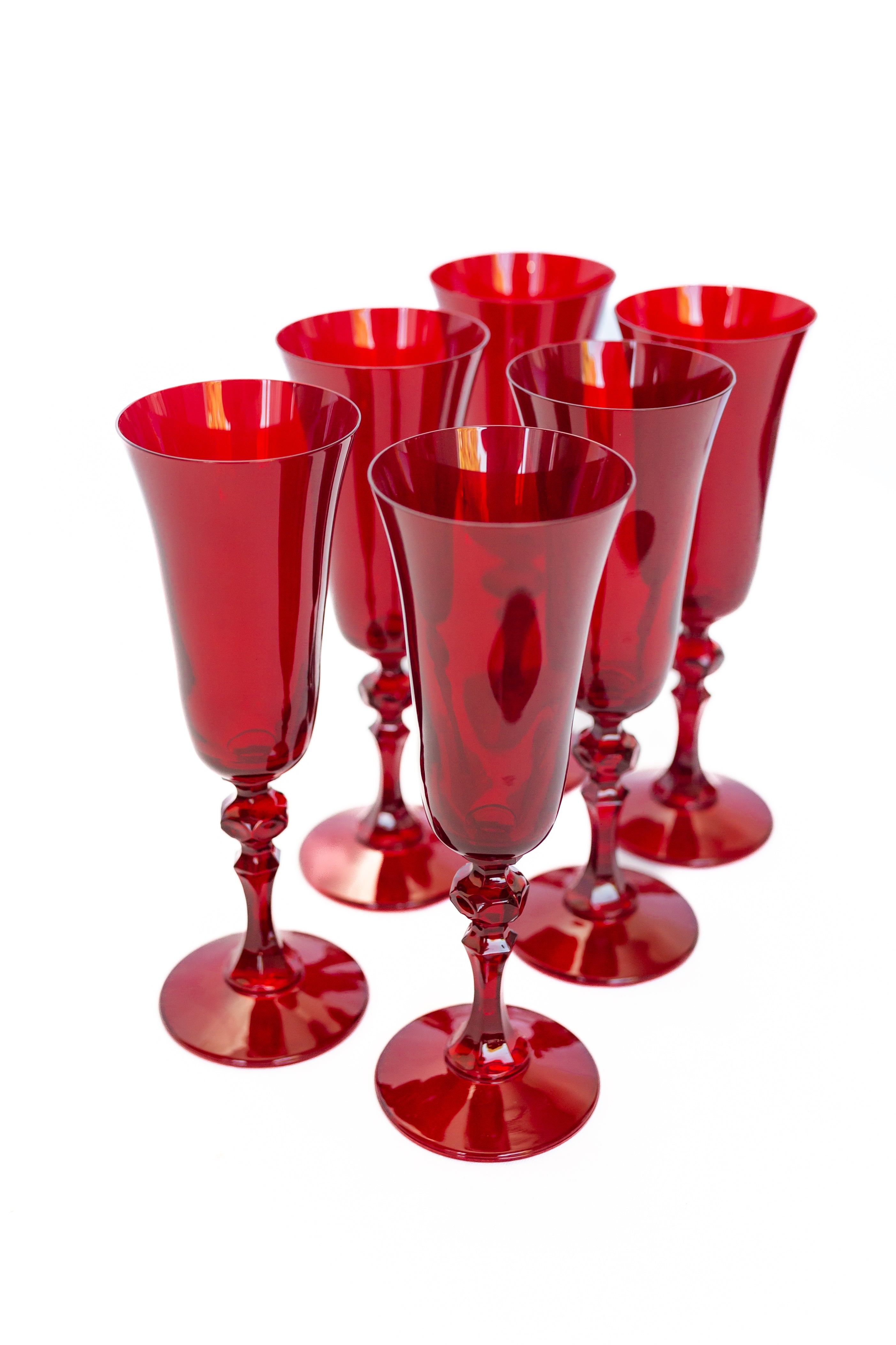 Estelle Colored Regal Flute - Set of 6 {Red}