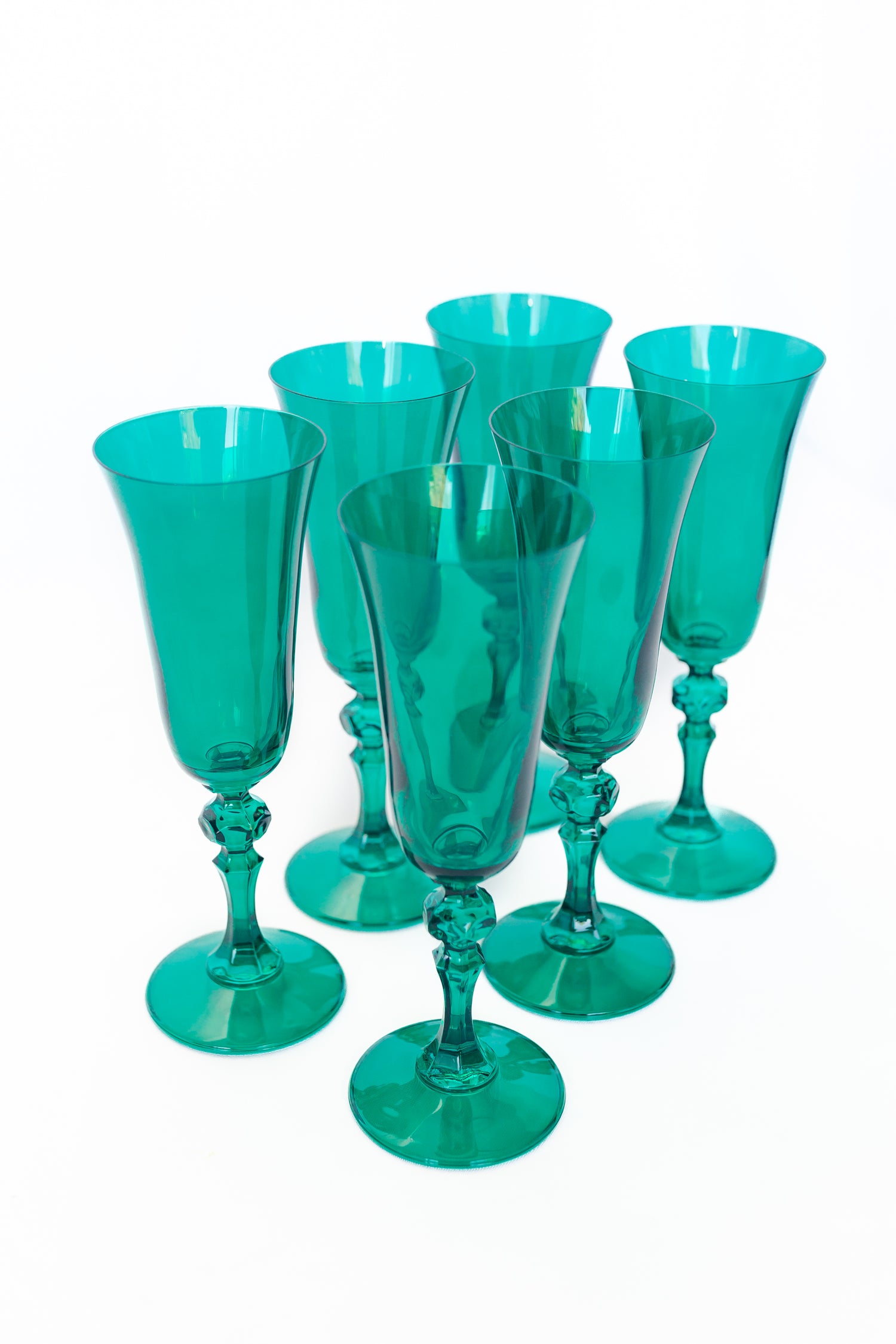 Estelle Colored Regal Flute - Set of 6 {Emerald Green}