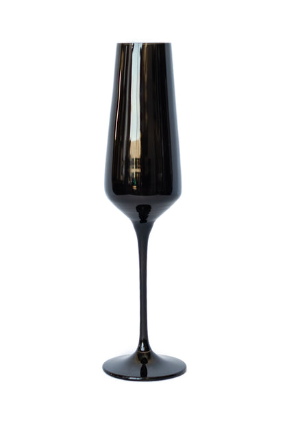 Estelle Colored Champagne Flute - Set of 6 {Black}