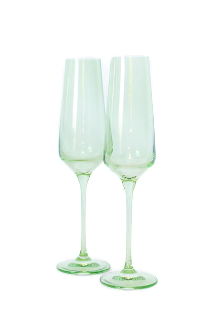 Estelle Colored Champagne Flute - Set of 2 {Mint Green}