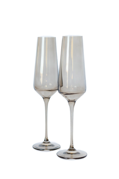 Estelle Colored Champagne Flute - Set of 2 {Gray Smoke}