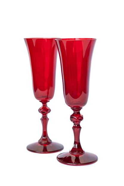 Estelle Colored Regal Flute - Set of 2 {Red}