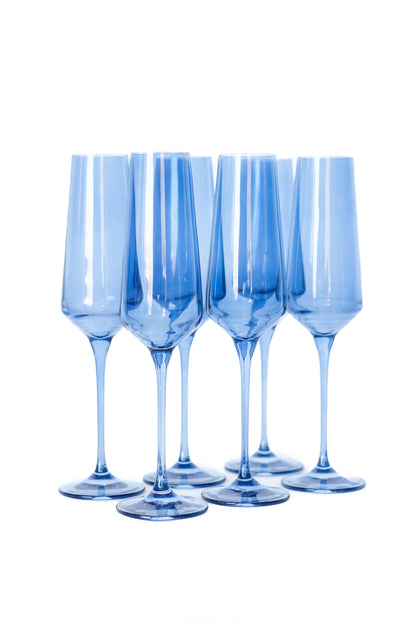 Estelle Colored Champagne Flute - Set of 6 {Cobalt Blue}