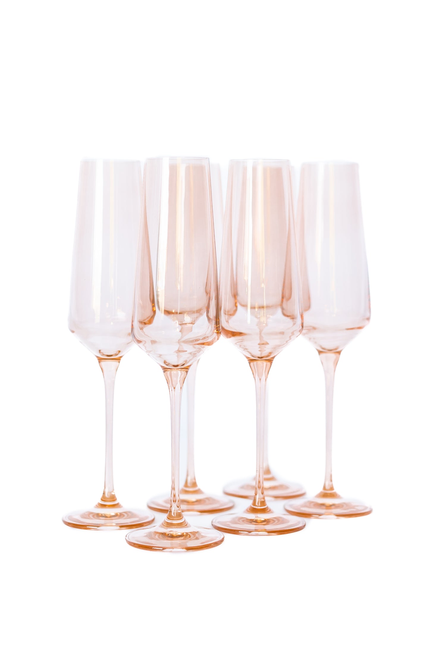 Estelle Colored Champagne Flute - Set of 6 {Blush Pink}