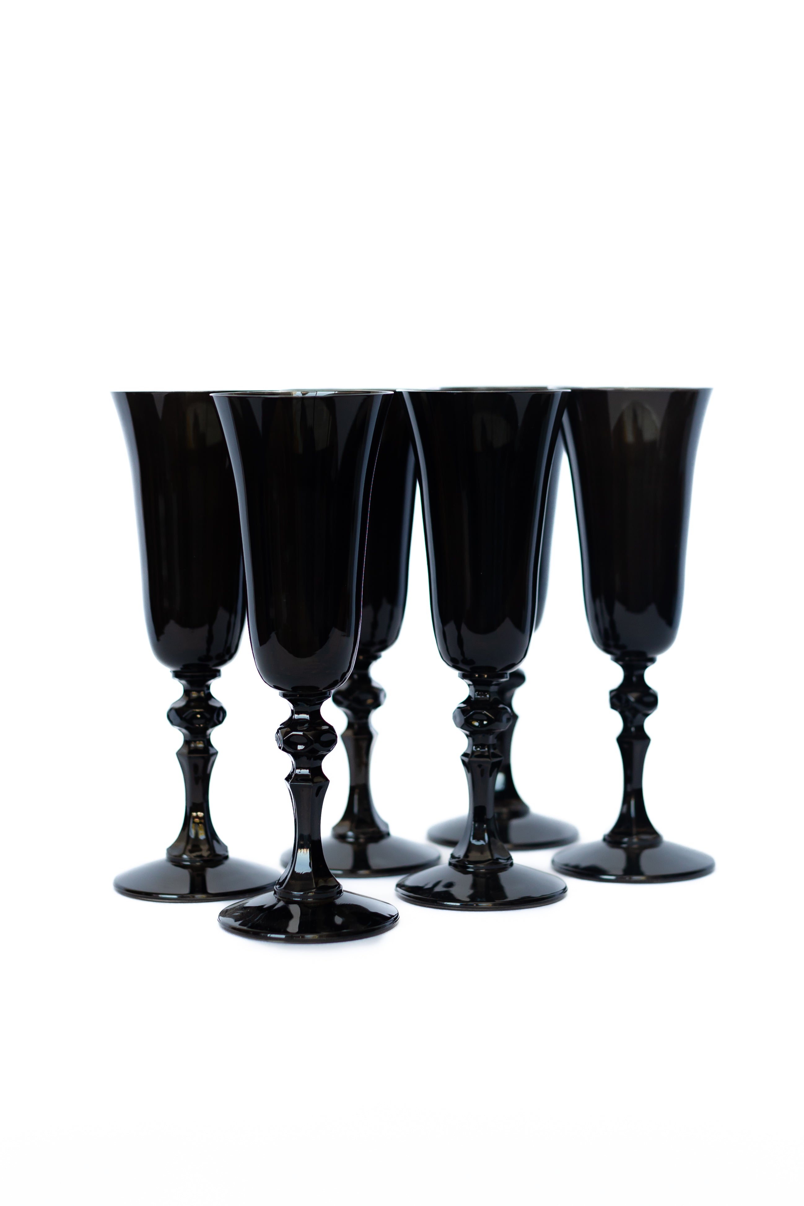 Estelle Colored Regal Flute - Set of 6 {Black}