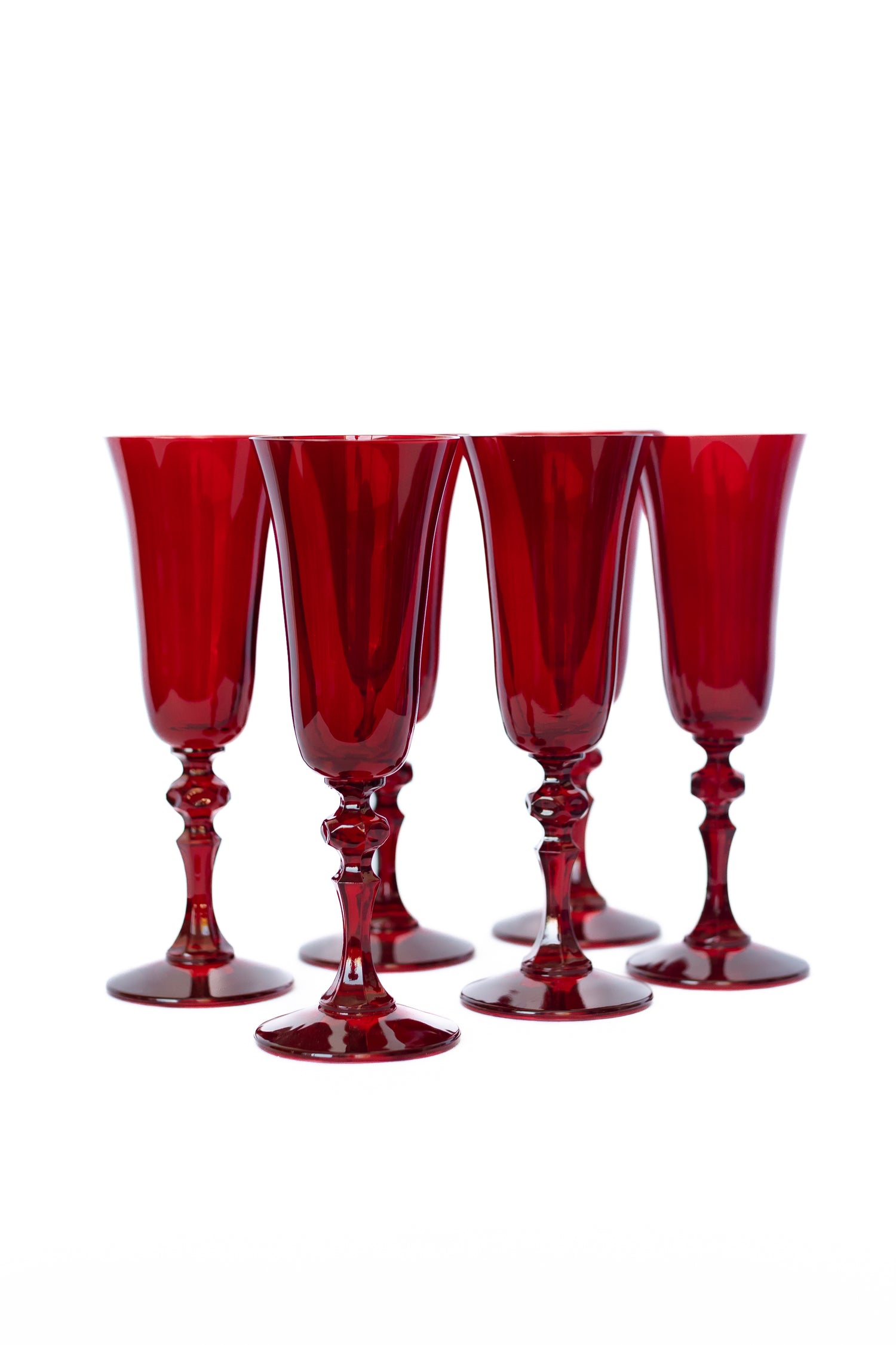 Estelle Colored Regal Flute - Set of 6 {Red}