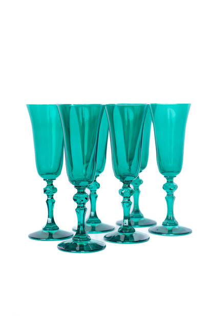 Estelle Colored Regal Flute - Set of 6 {Emerald Green}