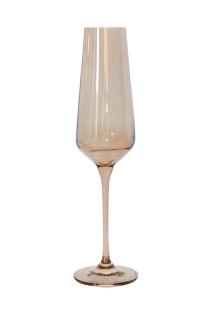 Estelle Colored Champagne Flute - Set of 2 {Amber Smoke}