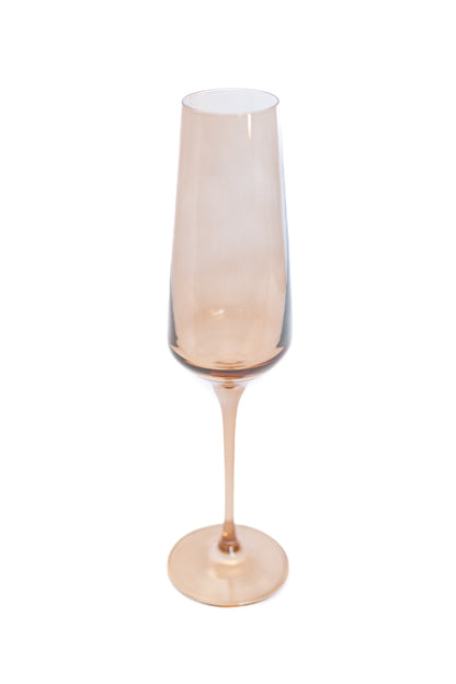 Estelle Colored Champagne Flute - Set of 2 {Amber Smoke}