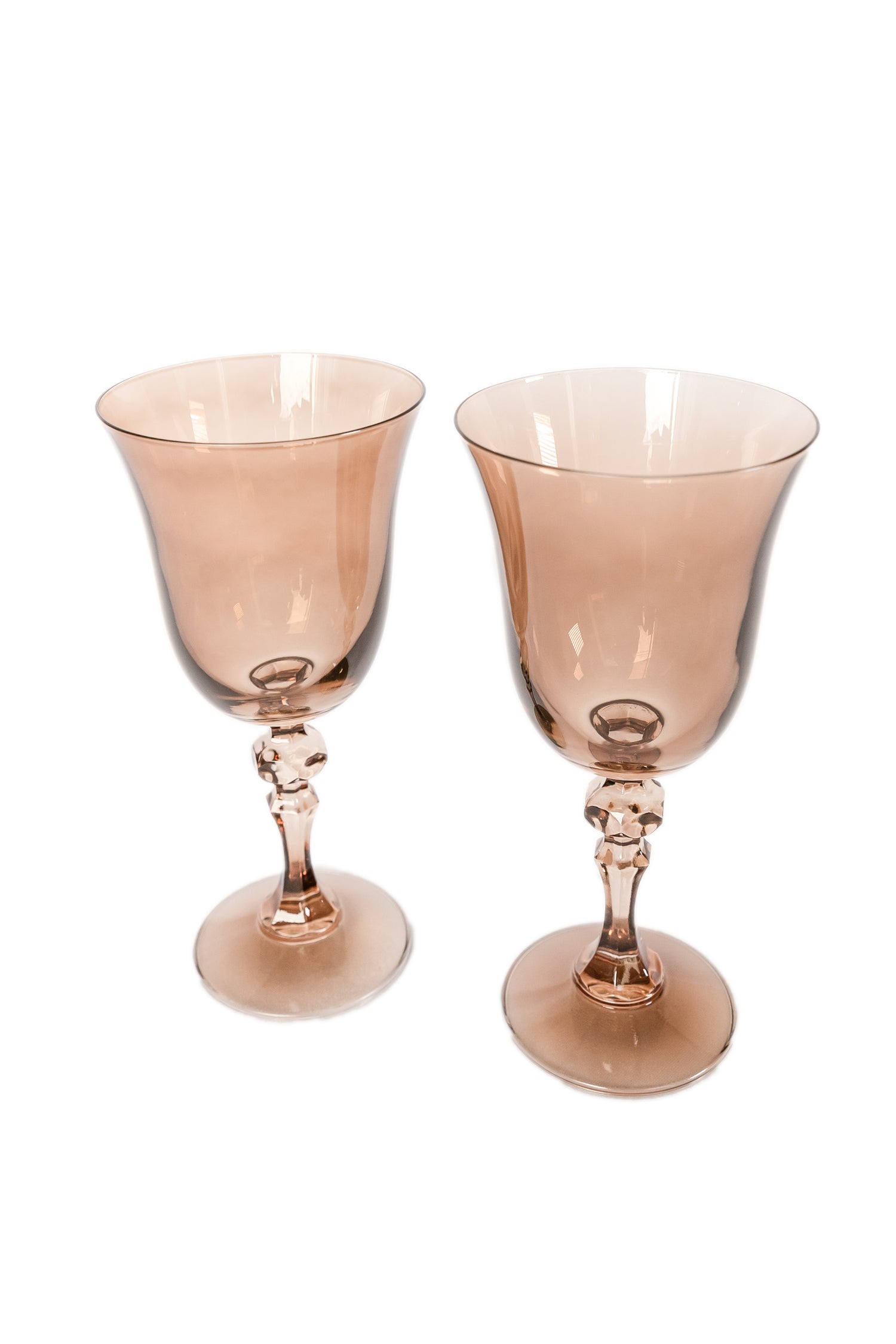 Estelle Colored Regal Goblet - Set of 2 {Amber Smoke}