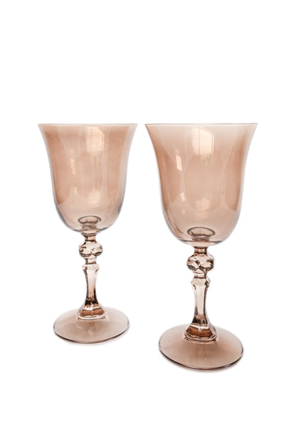 Estelle Colored Regal Goblet - Set of 2 {Amber Smoke}